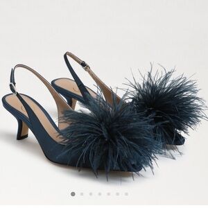 SAM EDELMAN BIANKA FEATHER SLINGBACK PUMP SZ 8